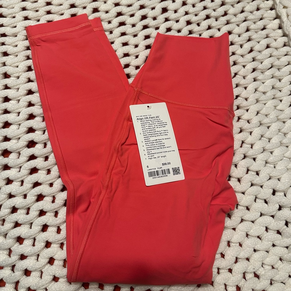 Lululemon Align 25” - size 6 - hot pink - NWT